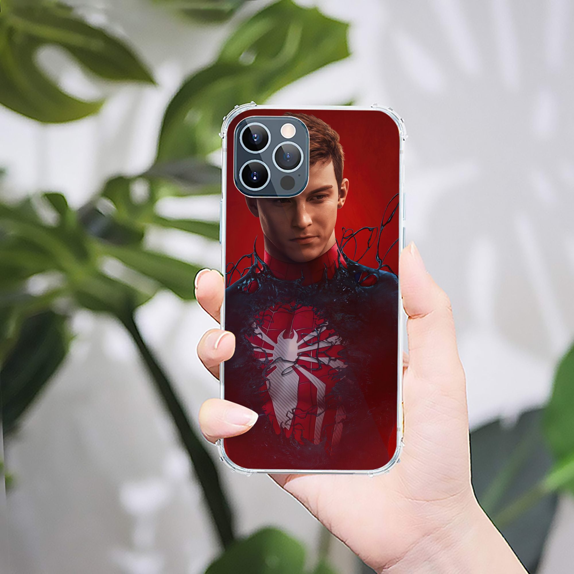 （画像用） Spider Man スパイダーマン 【iPhone 12シリーズ対応】透明スマホケース（クリアソフトケース）